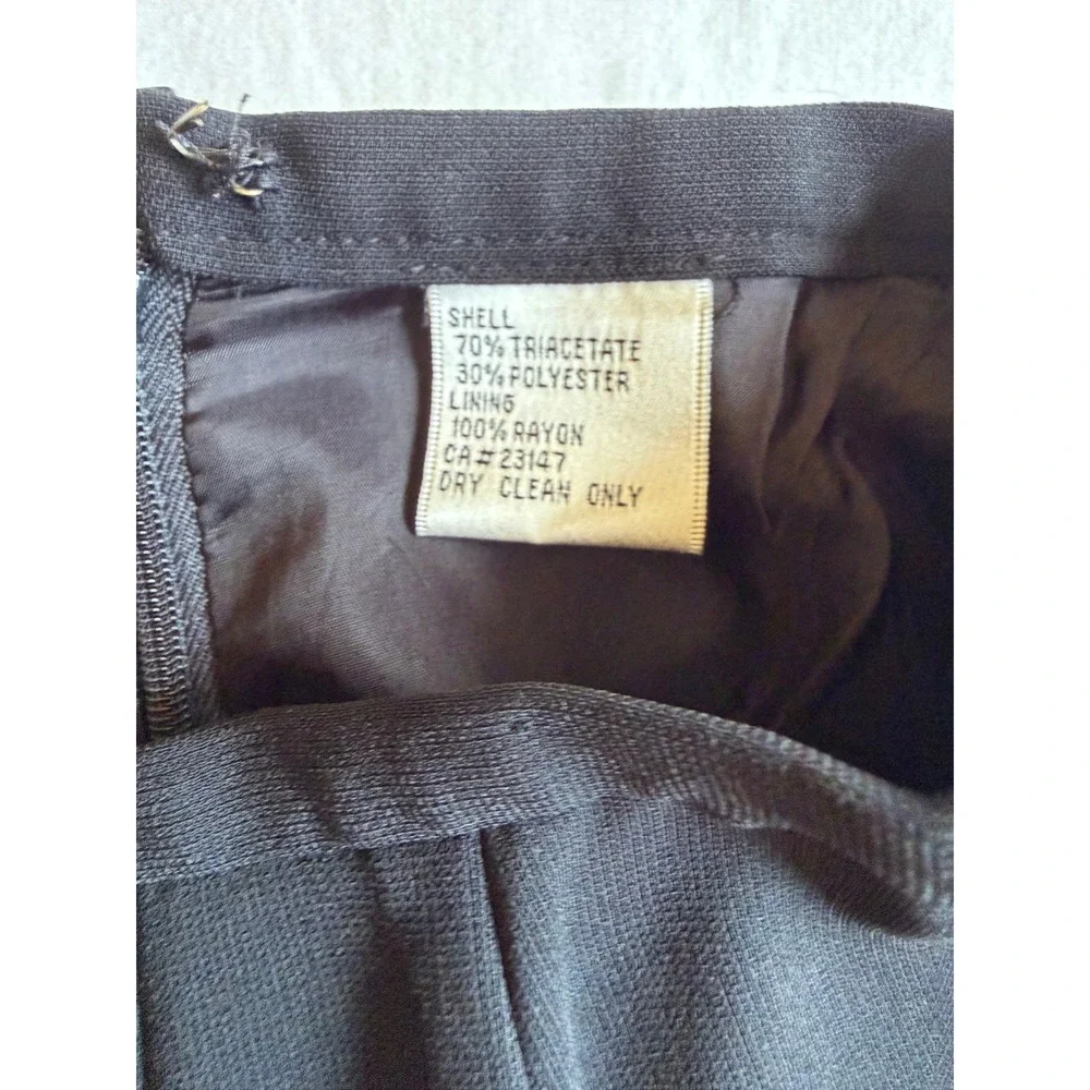Talbots Petites Black Column Midi Skirt Size 4P Triacetate Blend Back Slit